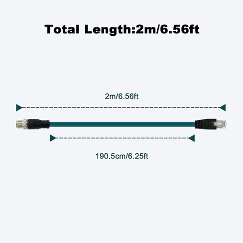 Alvin's Cables M12 X Code 8 Position to RJ45 Ethernet Cable for Cognex in Sight 8200 8400 Series Industrial Camera Shielded Cord IP67 Waterproof 6.5ft/2M in Saudi Arabia