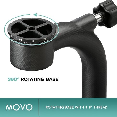 Movo GH800 Carbon Fiber Professional Gimbal Tripod Head with Arca-Swiss Quick-Release Plate - for Outdoor Bird/Wildlife Photography in Kuwait