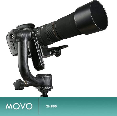 Movo GH800 Carbon Fiber Professional Gimbal Tripod Head with Arca-Swiss Quick-Release Plate - for Outdoor Bird/Wildlife Photography in Kuwait