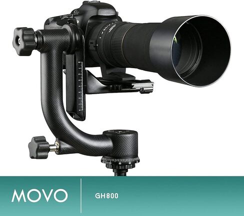Movo GH800 Carbon Fiber Professional Gimbal Tripod Head with Arca-Swiss Quick-Release Plate - for Outdoor Bird/Wildlife Photography in Kuwait