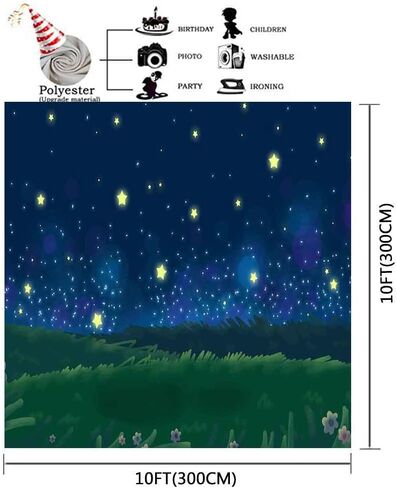 7x5ft Cartoon Backdrops Fantastic Starry Sky Night Landscape Camping Themd Party Background Photo Booth Backdrop Studio Props GYGE251 in Kuwait
