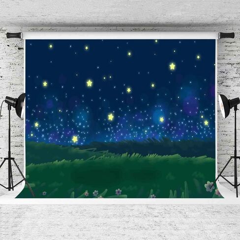 7x5ft Cartoon Backdrops Fantastic Starry Sky Night Landscape Camping Themd Party Background Photo Booth Backdrop Studio Props GYGE251 in Kuwait