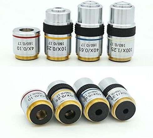 Microscope Accessories Kit Microscope Objective 4X 10X 40X 100X Objectives Lens Microscope Slides (Size : 4X) in Saudi Arabia