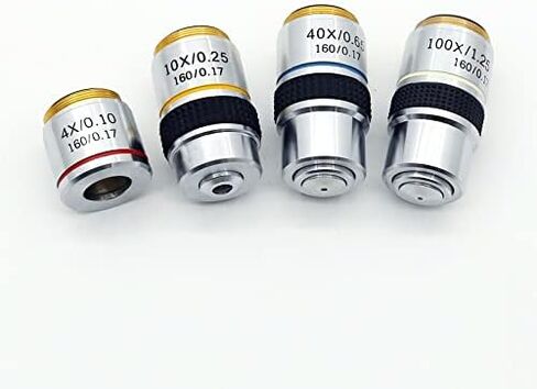 Microscope Accessories Kit Microscope Objective 4X 10X 40X 100X Objectives Lens Microscope Slides (Size : 4X) in Saudi Arabia
