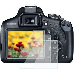 ورق واقي الشاشة الزجاجي WH1916 متوافق مع كاميرا Canon Rebel T7 / EOS 1500D / Kiss X90 زجاج مقسى مضاد للخدش ومضاد للأصابع Canon Rebel t7 1500d x90 DSLR (عبوتان) in Saudi Arabia