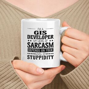 Gift For Database Developer 11oz, 15oz White Ceramic Mug - My Level Of Sarcasm Depends On Your Level in Saudi Arabia