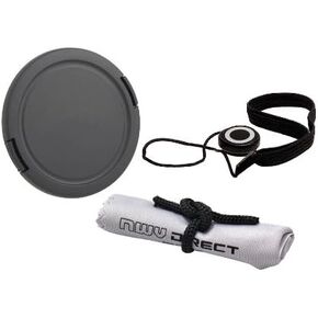 Lens Cap Side Pinch (58mm) + Lens Cap Holder + Nw Direct Microfiber Cleaning Cloth for Canon XC10 in Saudi Arabia