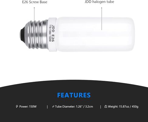 Neewer 150W لمبة مصباح النمذجة متوافقة مع Neewer S101 ستروب ضوء وغيرها من استوديو الصور Monolight ستروب أضواء فلاش، E26 2800K استبدال لمبة الضوء لإضاءة استوديو الفيديو الصورة in Kuwait