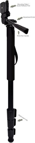 Professional Black 72" Monopod/Unipod (Quick Release) for Canon VIXIA HF G10 in Saudi Arabia
