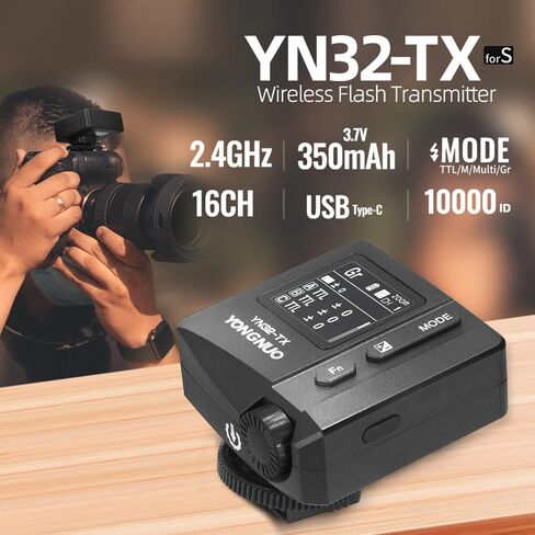 يونغنو مشغل ارسال فلاش لاسلكي YN32-TX TTL 2.4G متوافق مع كاميرا سوني، HSS 1/8000s TTL/M/متعدد in Saudi Arabia