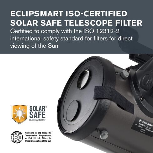 Celestron – EclipSmart Safe Solar Eclipse Telescope Filter – Meets ISO 12312-2:2015(E) Standards – Works with Existing 102mm AZ Telescopes – Observe Solar Eclipses and Sunspots – Safe, Snug Fit in Kuwait