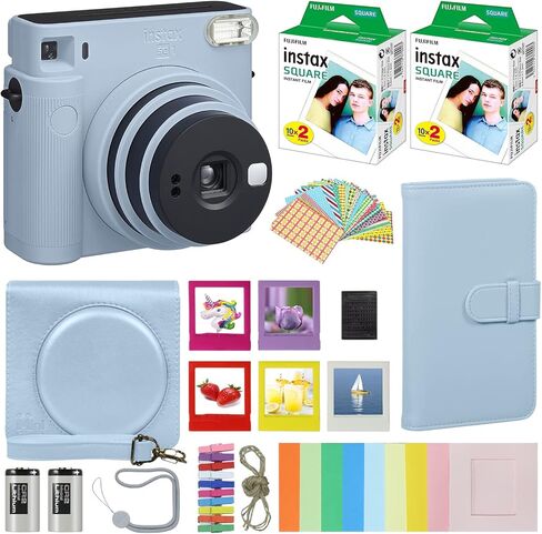 Fujifilm Instax Square SQ1 Instant Camera Terracotta Orange with Carrying Case + Fuji Instax Film Value Pack (40 Sheets) Accessories Bundle, Photo Album, Assorted Frames + More in Saudi Arabia