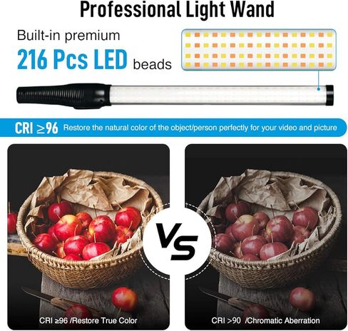 Moman MW-18 LED Light Stick Photography Light for Video Photo 3000K - 6500K Lighting Wand USB Charge for Broadcasting, Interview, Vlogging in Saudi Arabia