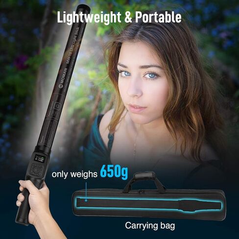 Moman MW-18 LED Light Stick Photography Light for Video Photo 3000K - 6500K Lighting Wand USB Charge for Broadcasting, Interview, Vlogging in Saudi Arabia