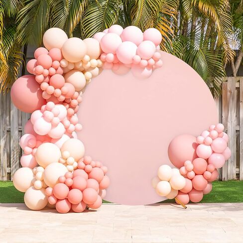 White Round Backdrop Cover 6x6ft Polyester Circle White Birthday Party Backdrop Photoshoot Baby Shower Wedding Photography Background Decor in Saudi Arabia