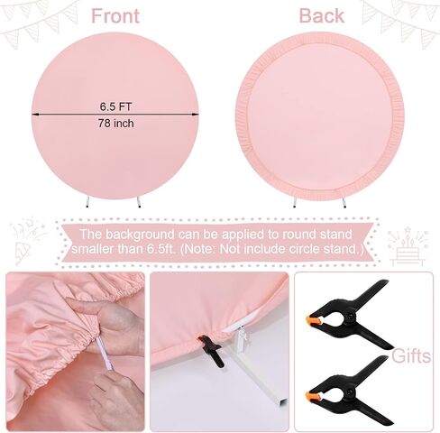 White Round Backdrop Cover 6x6ft Polyester Circle White Birthday Party Backdrop Photoshoot Baby Shower Wedding Photography Background Decor in Saudi Arabia