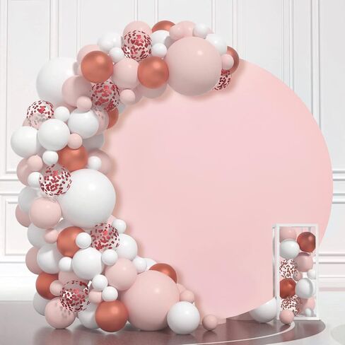 White Round Backdrop Cover 6x6ft Polyester Circle White Birthday Party Backdrop Photoshoot Baby Shower Wedding Photography Background Decor in Saudi Arabia