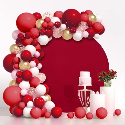 White Round Backdrop Cover 6x6ft Polyester Circle White Birthday Party Backdrop Photoshoot Baby Shower Wedding Photography Background Decor in Saudi Arabia