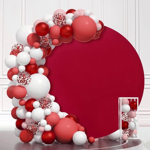 White Round Backdrop Cover 6x6ft Polyester Circle White Birthday Party Backdrop Photoshoot Baby Shower Wedding Photography Background Decor in Saudi Arabia