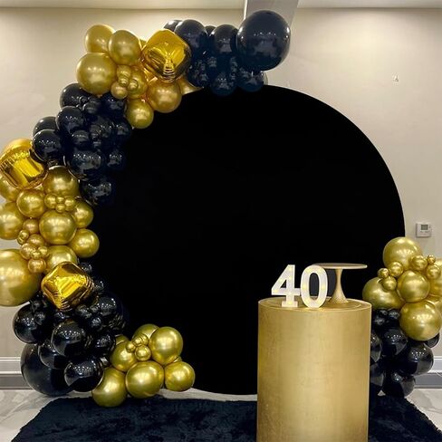 White Round Backdrop Cover 6x6ft Polyester Circle White Birthday Party Backdrop Photoshoot Baby Shower Wedding Photography Background Decor in Kuwait
