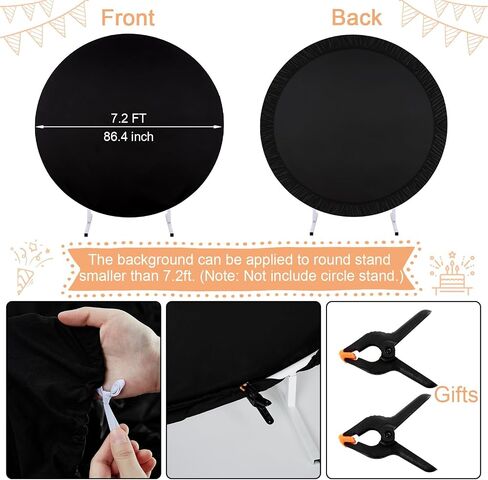 White Round Backdrop Cover 6x6ft Polyester Circle White Birthday Party Backdrop Photoshoot Baby Shower Wedding Photography Background Decor in Kuwait