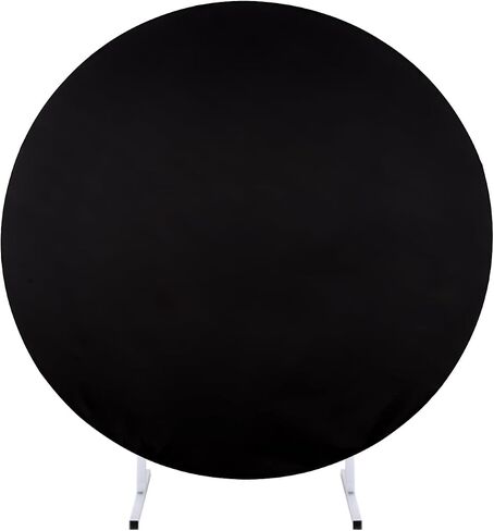 White Round Backdrop Cover 6x6ft Polyester Circle White Birthday Party Backdrop Photoshoot Baby Shower Wedding Photography Background Decor in Kuwait
