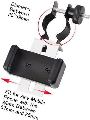 Microscope Accessories Kit Telescope Phone Adapter, Mobile Cell Phone Small Size Adapter Clip Bracket, Universal Cell Phone Mount Compatible Binoculars, Monocular, Microscope, Spotting Scope, Telescop in Saudi Arabia