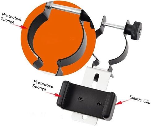 Microscope Accessories Kit Telescope Phone Adapter, Mobile Cell Phone Small Size Adapter Clip Bracket, Universal Cell Phone Mount Compatible Binoculars, Monocular, Microscope, Spotting Scope, Telescop in Saudi Arabia
