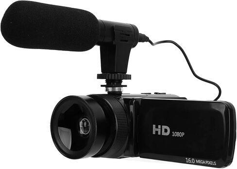 KIMISS 1080P كاميرا فيديو كاميرا فيديو رقمية مسجلة 16 ميجابكسل 2.4 بوصة شاشة فليب تسجيل الدخول كاميرا 16X تكبير HD كاميرا رقمية للسفر والزواج في الحرم الجامعي (قابس الولايات المتحدة) in Saudi Arabia