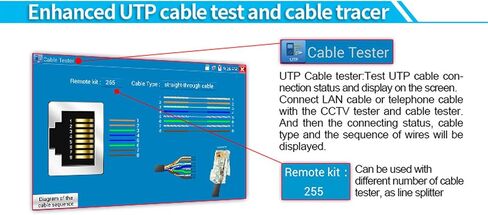 جهاز اختبار كاميرا IP 7in شاشة أمان CCTV شبكة فيديو مراقبة كاميرا اختبار كابل اختبار 100‑240 فولت (قابس الولايات المتحدة) in Saudi Arabia