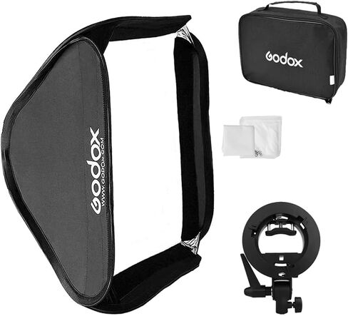 Godox Softbox with S-Type Speedlite Bracket, Diffuser, Bag, 32" x 32" | Bowens Mount Speedring, Speedlite Adaption, Umbrella Hole, Tilt Vertically and Horizontally in Saudi Arabia