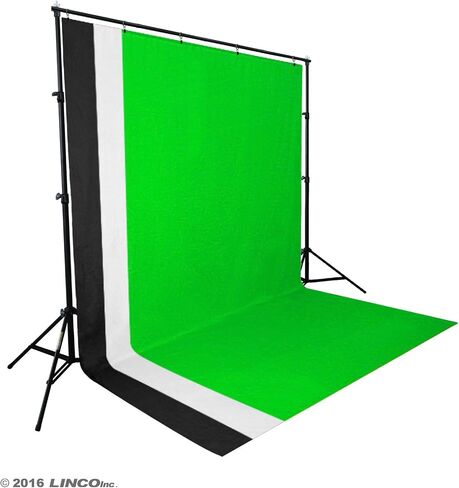 LINCO Lincostore Photo Lighting Video Studio Light Kit AM155 - Including 3 Color Backdrops (Black/Whtie/Green) Background Screen in Saudi Arabia
