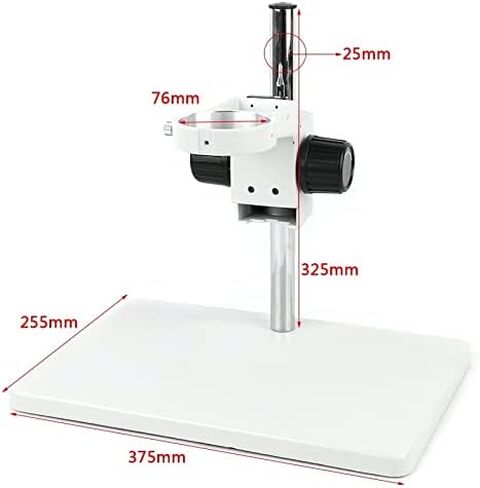 ZTBH Microscope Accessories Kit Big Size Heavy Duty Adjustable Boom Large Table Stand 76mm Ring Holder, for Lab Industrial Stereo Microscope Camera Microscope Slides (Color : White Stand) in Saudi Arabia