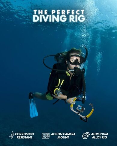 جهاز الغوص تحت الماء Movo GB-U70 لـ GoPro Hero مع حوامل أحذية باردة، حزام معصم - يعمل مع HERO3، HERO4، HERO5، HERO6، HERO7، HERO8، Osmo Action Cam - ملحق مثالي لمعدات الغوص GoPro in Kuwait