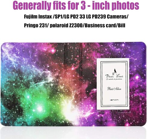 BigTrend 2x3 Inch Photo Paper Film Album Set for Fujifilm Instax Mini Camera, Polaroid Snap, Z2300, SocialMatic Instant Cameras & Zip Instant Printer (Galaxy-3, 64 Pockets) in Saudi Arabia