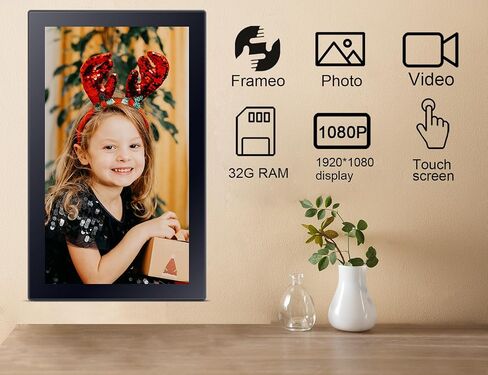 Frameo Digital Picture Frame with 1080P IPS Touch Screen HD Disply,21.5 Inch Large Digital Photo Frame, 32GB WiFi Frame with Swivel Mount,Send Photos Instantly from Anywhere with via App in Saudi Arabia