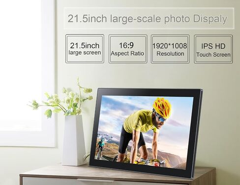 Frameo Digital Picture Frame with 1080P IPS Touch Screen HD Disply,21.5 Inch Large Digital Photo Frame, 32GB WiFi Frame with Swivel Mount,Send Photos Instantly from Anywhere with via App in Saudi Arabia
