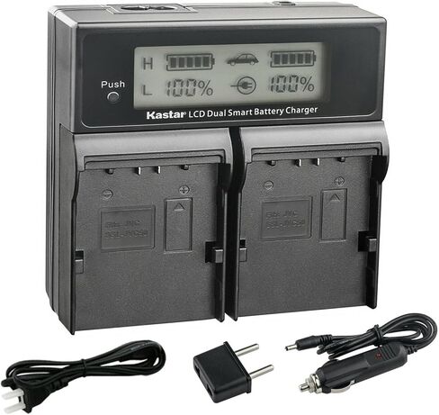 Kastar SSL-JVC50 CH04 LCD Dual Fast Charger Compatible with JVC GY-HM250 GY-HM250SP, GY-HM600, GY-HM600E, GY-HM600EC, GY-HM620U, GY-HM650, GY-HM650U, GY-HM650SC Camera in Kuwait