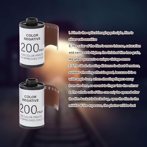 Professional Photography Camera Film, 2 Roll 35mm Camera Color Film ISO 200 8 Sheets Each High Saturation HD Camera Color Negative Film Shooting Accessories for 135 Cameras in Saudi Arabia