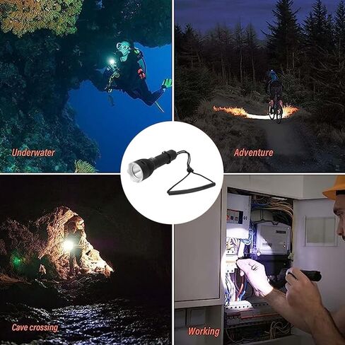 Fafeicy Aluminum Alloy Diving Flashlight Waterproof 3200LM LED Light for Underwater Exploring in Kuwait