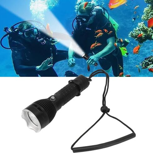Fafeicy Aluminum Alloy Diving Flashlight Waterproof 3200LM LED Light for Underwater Exploring in Kuwait