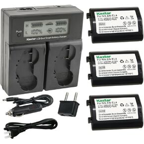 Kastar EN-EL4a AC LCD Dual Fast Charger Compatible with Nikon Camera D3, Nikon Camera D3S, Nikon Camera D3X, Nikon Camera F6 in Kuwait