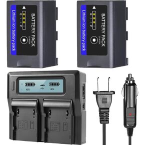 BM Premium 2 Pack BP-A30 Batteries and Dual Bay Battery Charger for Canon EOS C70, EOS C200, C200B, C220B, EOS C300 Mark II, C300 Mark III, EOS C500 Mark II, XF605, XF705 Cameras in Saudi Arabia
