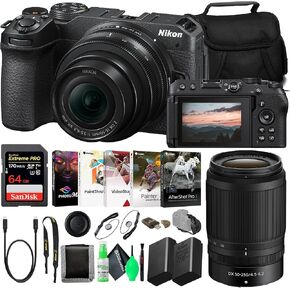 Nikon Z30 Mirrorless Digital Camera with 16-50mm and 50-250mm Lenses (1743) Bundle with 64GB Extreme PRO Card + EN-EL25 Extra Battery + Corel Photo Software + Camera Bag + Cleaning Kit + More in Saudi Arabia