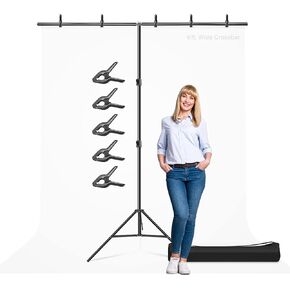 LimoStudio 10.5 ft. Extra Wide T-Shape Portable Backdrop Stand, 9.16 ft. Tall Adjustable Background Support System with Spring Clamp, Carry Bag for Photography Photo Video Studio, Party, AGG3284 in Kuwait