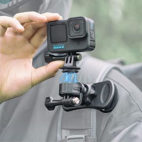 حامل مشبك سريع لحزام حقيبة الظهر، مشبك تثبيت على الظهر يدور 360 درجة متوافق مع Gopro Hero 11/10/9/8/7/6 Black، Session، Fusion، DJI Osmo Action ومعظم كاميرات الحركة (BC-2) in Kuwait