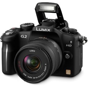 Panasonic Lumix DMC-G2 12.1 MP Live MOS Mirrorless Digital Camera with 3-Inch Touch Screen LCD and 14-42mm Lumix G VARIO f/3.5-5.6 MEGA OIS Lens (Black) in Kuwait