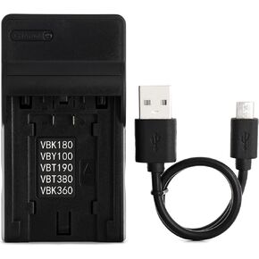 VW-VBK180 USB Charger for Panasonic HDC-HS60, HDC-HS80, HDC-SD40, HDC-SD60, HDC-SD80, HDC-SD90, HDC-TM40, HDC-TM60, HDC-TM80, HDC-TM90, SDR-H100, SDR-H85, SDR-S50, SDR-T50, SDR-T55, SDR-T70 and More in Kuwait