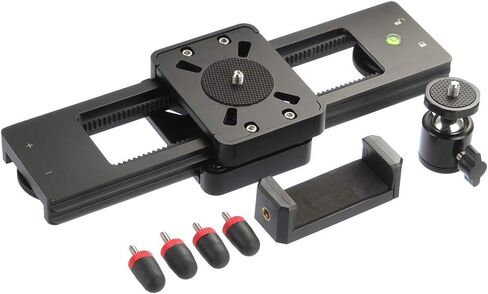 Runshuangyu Portable Mini Camera Track Rail Slider, Video Camcorder Stabilizer for Canon Nikon Sony DSLR Gopro Camera Smartphone - Double Track in Saudi Arabia