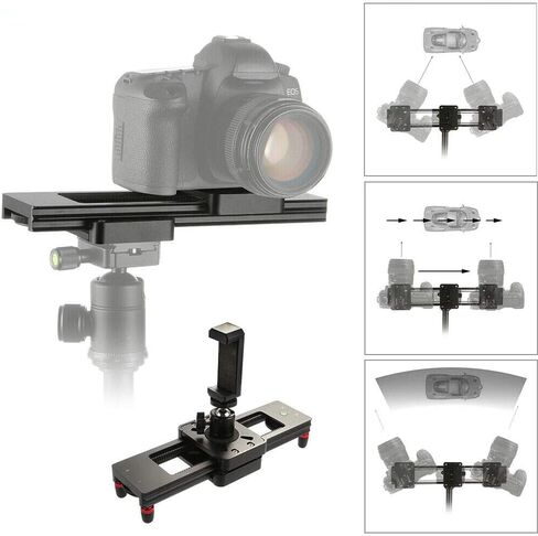 Runshuangyu Portable Mini Camera Track Rail Slider, Video Camcorder Stabilizer for Canon Nikon Sony DSLR Gopro Camera Smartphone - Double Track in Saudi Arabia